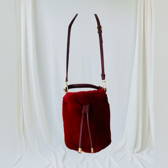 Faux Fur Crossbody  Bag  Red - Picture 3 of 17